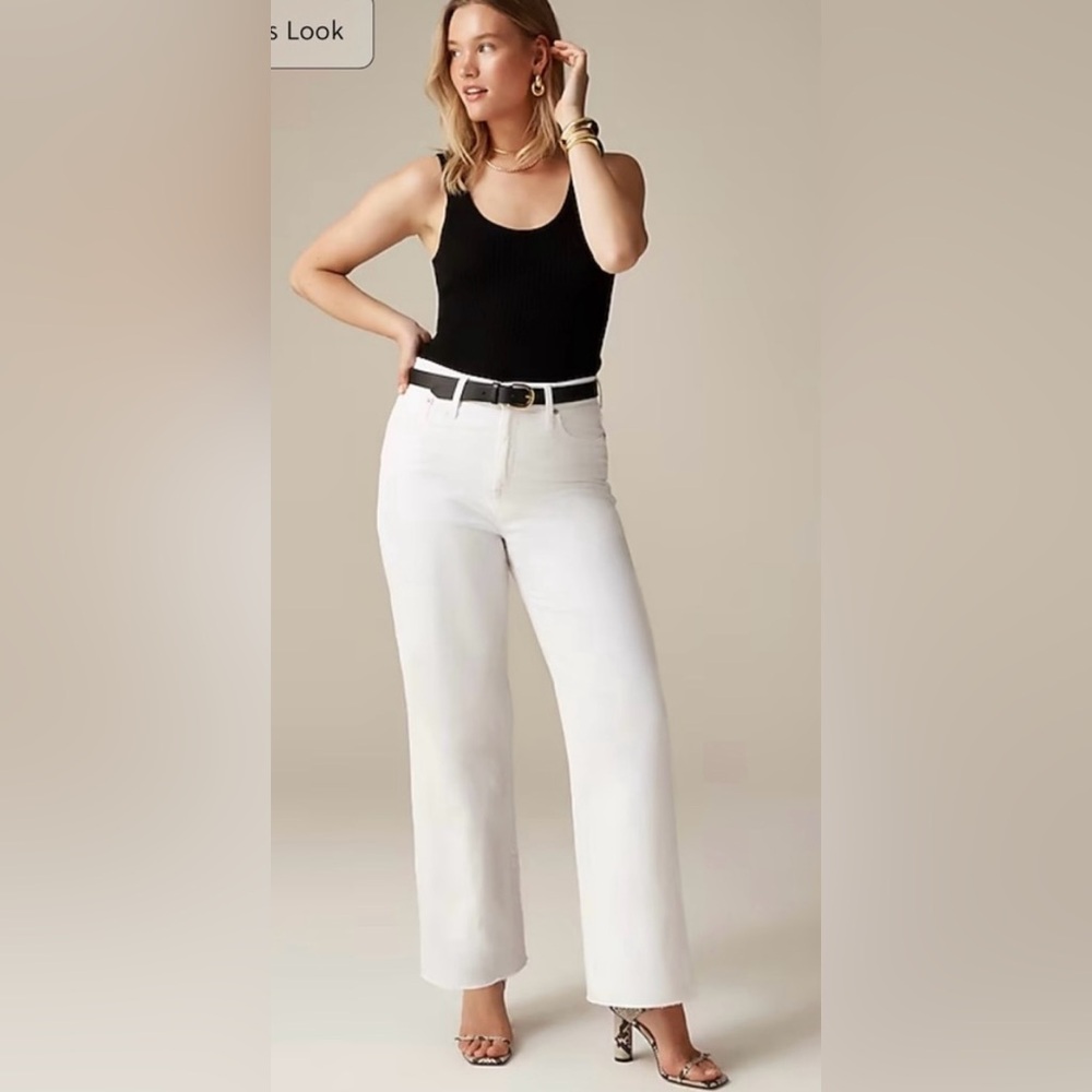 J. Crew Slim Wide Leg Jean in White - Picture 6 of 11